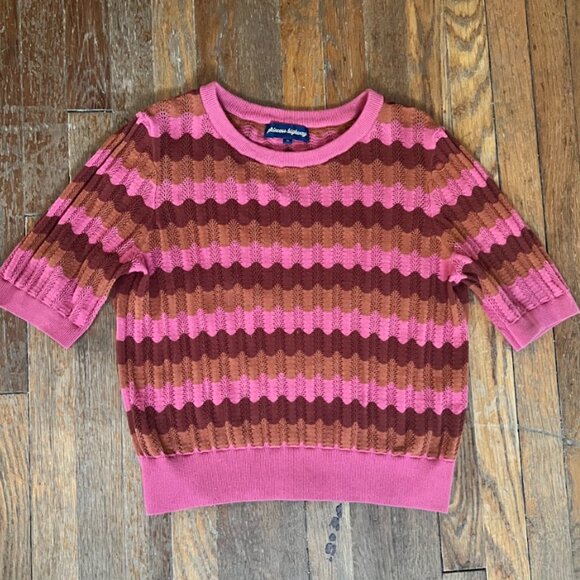 Princess Highway Retro Fall Knit Short Sleeved Sweater Sz M - Picture 2 of 5